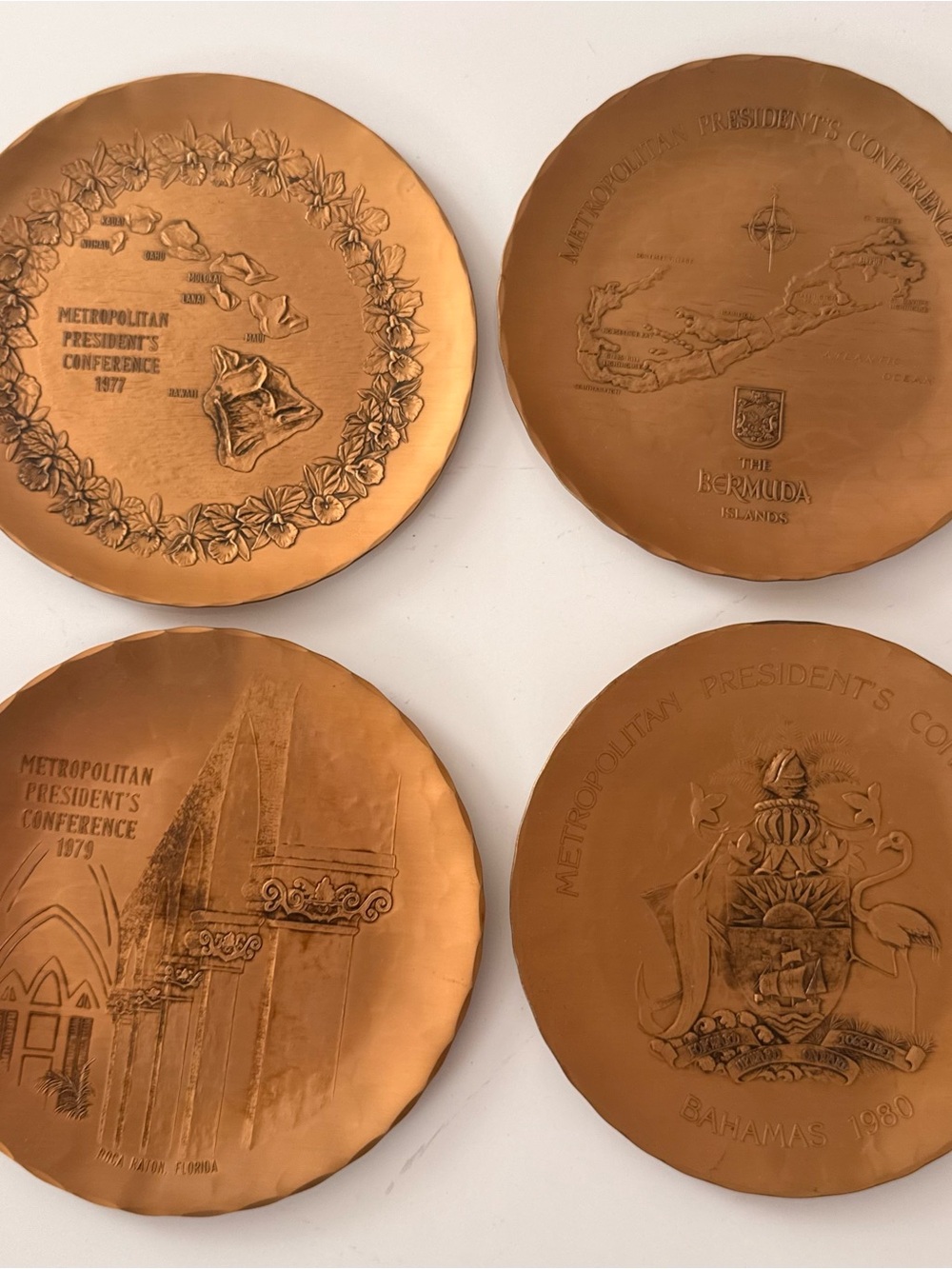 Bronze Plate Commemorative Set of 4 Plates Metropolitan President’s Conference